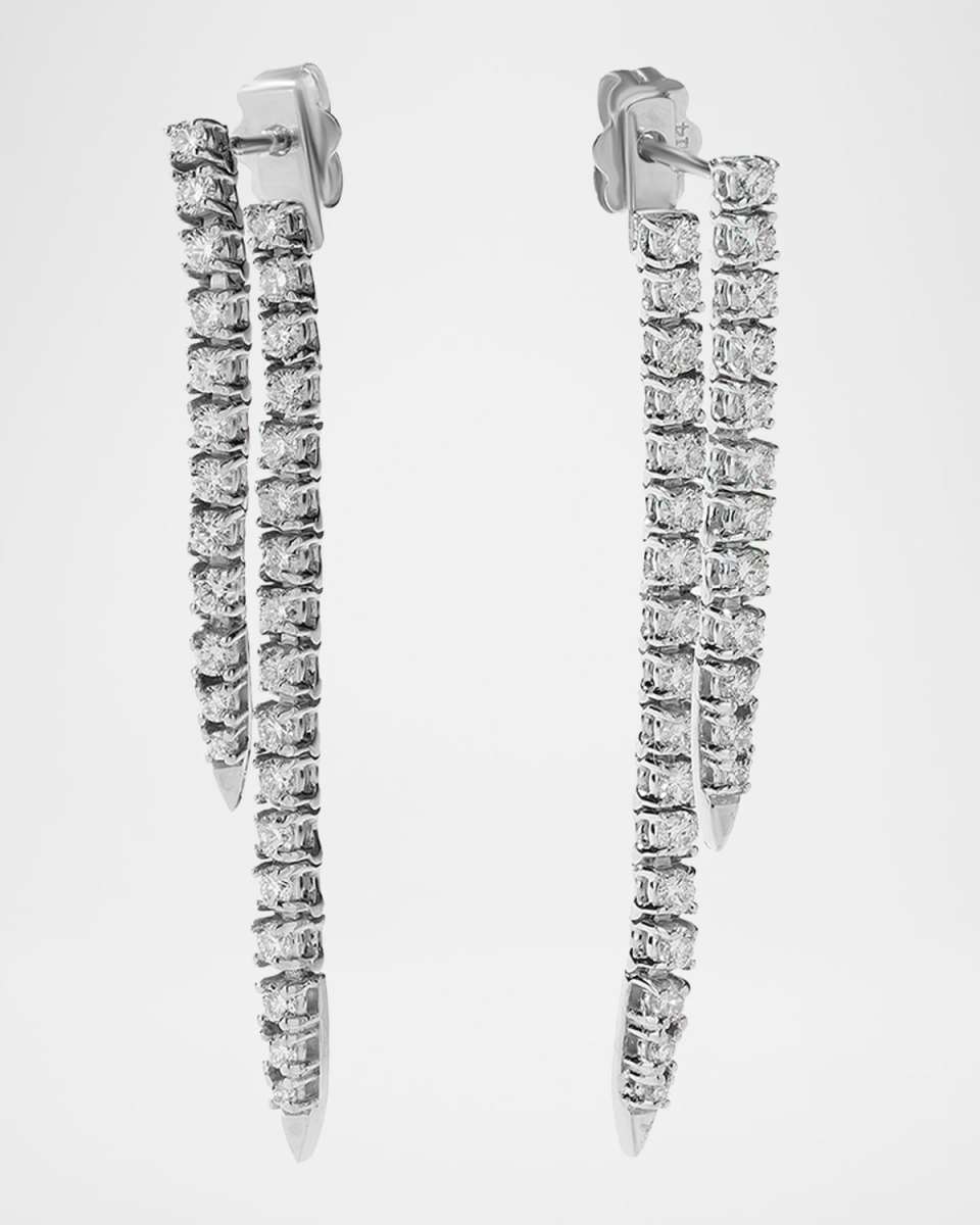 Short Tennis Front to Back Diamond Earrings